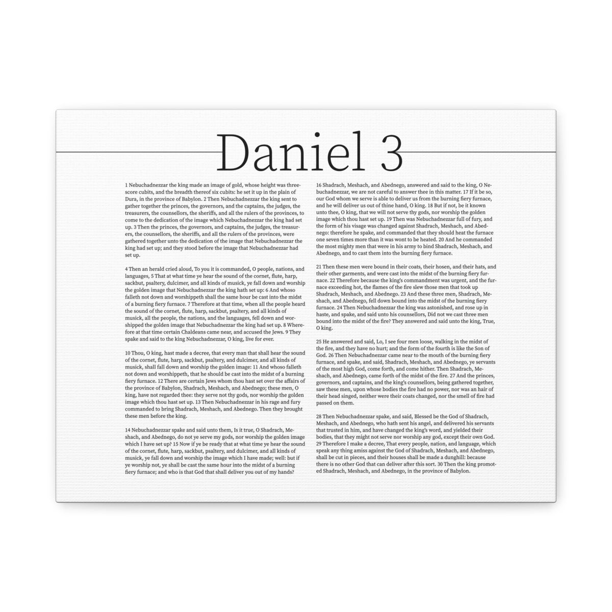 Scripture Canvas Shadrach, Meshach and Abednego Daniel 3 Christian Wall Art Bible Verse Print Ready to Hang-Express Your Love Gifts