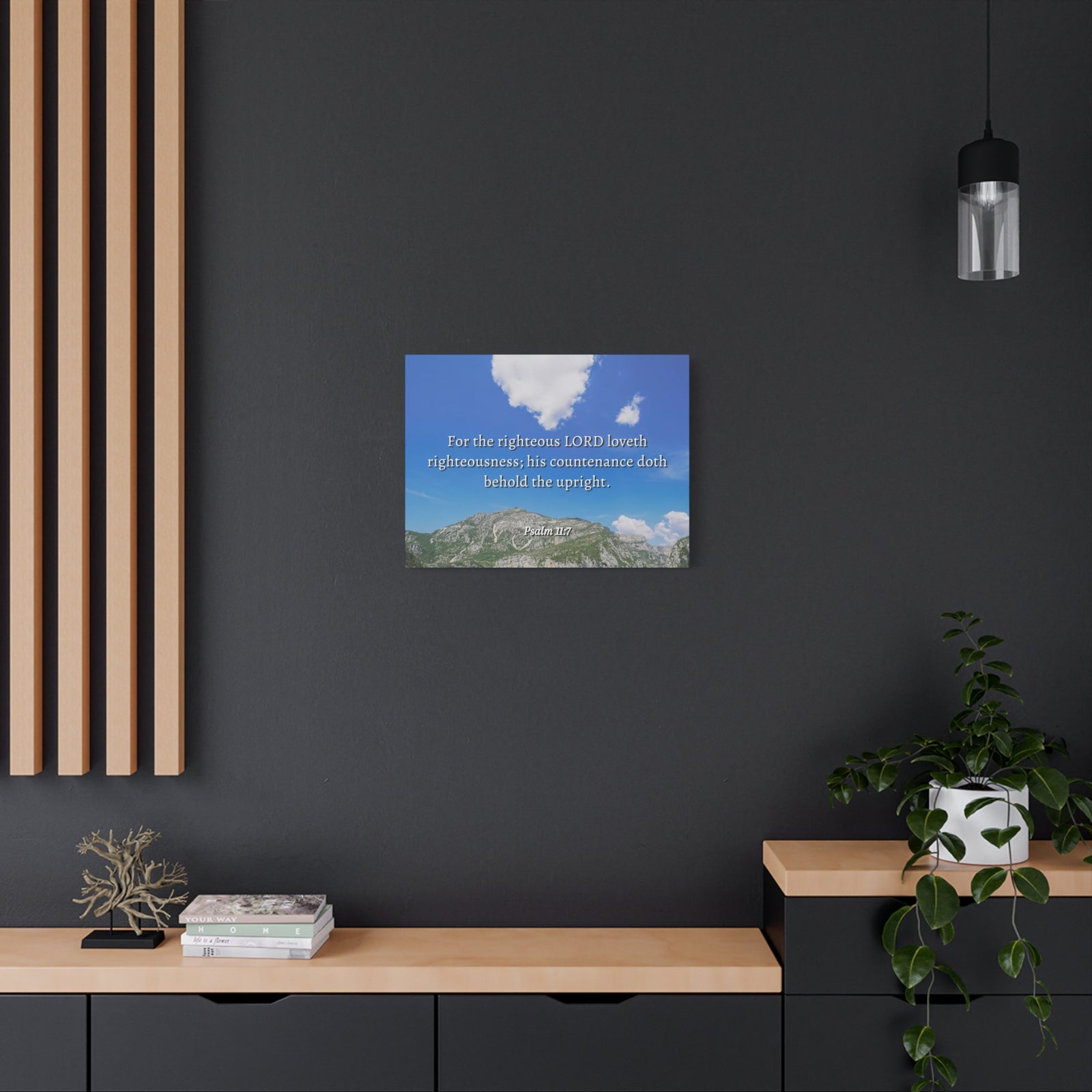 Scripture Canvas Lord Loves Righteousness Psalm 11:7 Christian Wall Art Bible Verse Print Ready to Hang-Express Your Love Gifts
