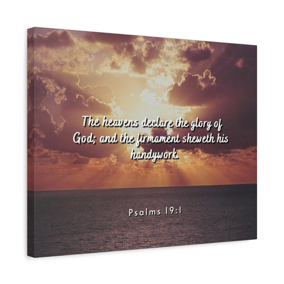 Scripture Canvas Glory Of God Psalms 19:1 Christian Wall Art Bible Verse Print Ready to Hang-Express Your Love Gifts