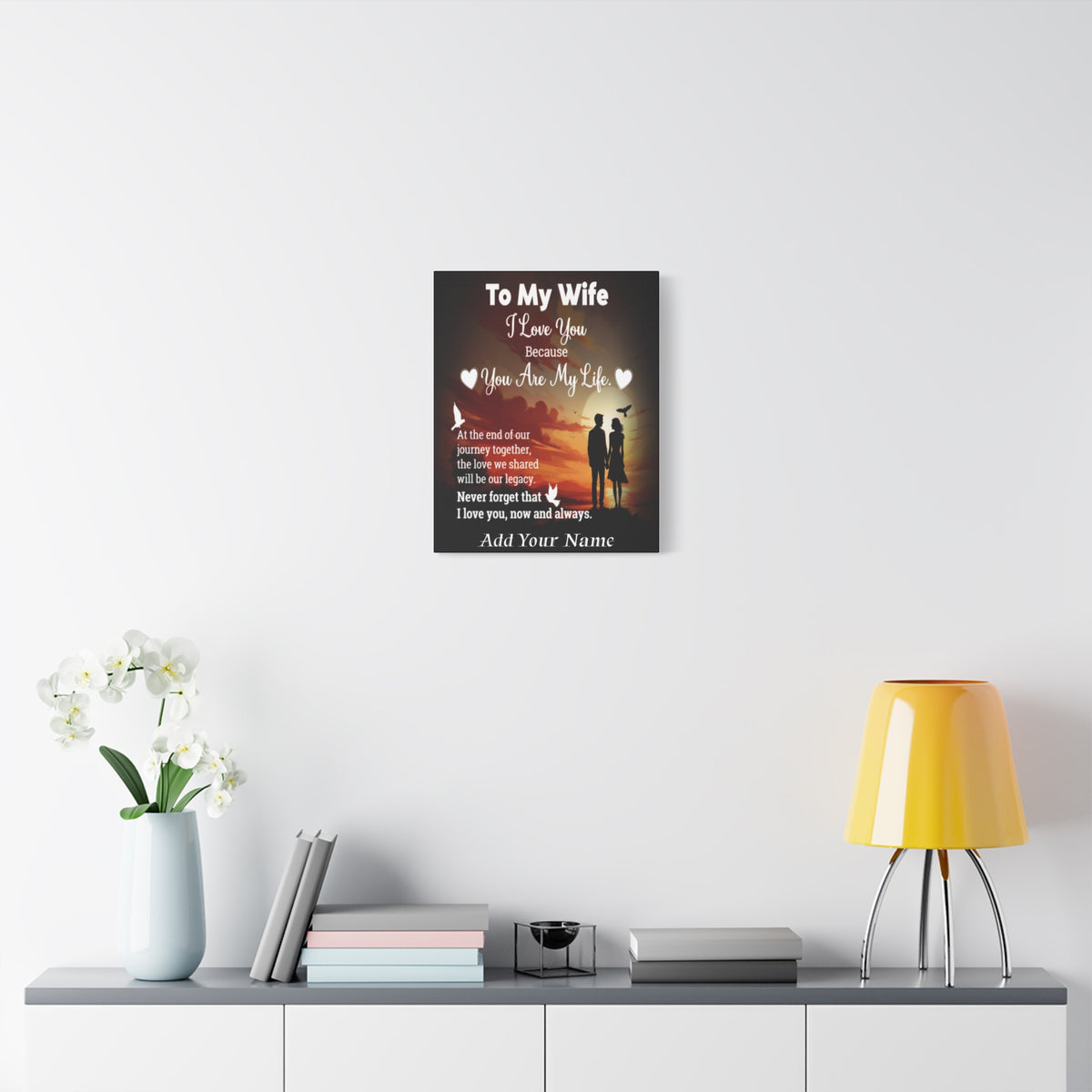 Personalized To My Wife Sunset Romance Canvas Wall Art - Heartfelt Gift of Love & Legacy-Express Your Love Gifts