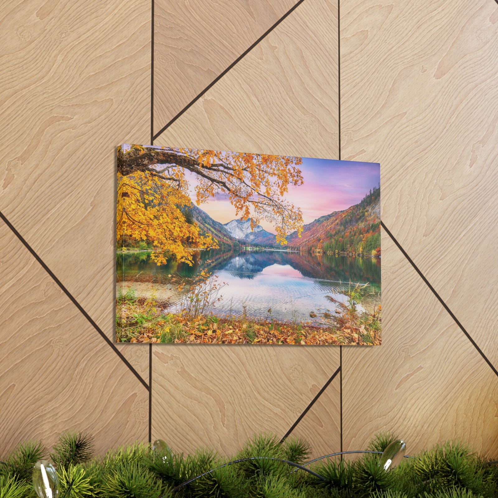 Stunning Autumn Scene Forest Floral Nature Photography Canvas Wall Art for Home Decor Ready-to-Hang-Express Your Love Gifts