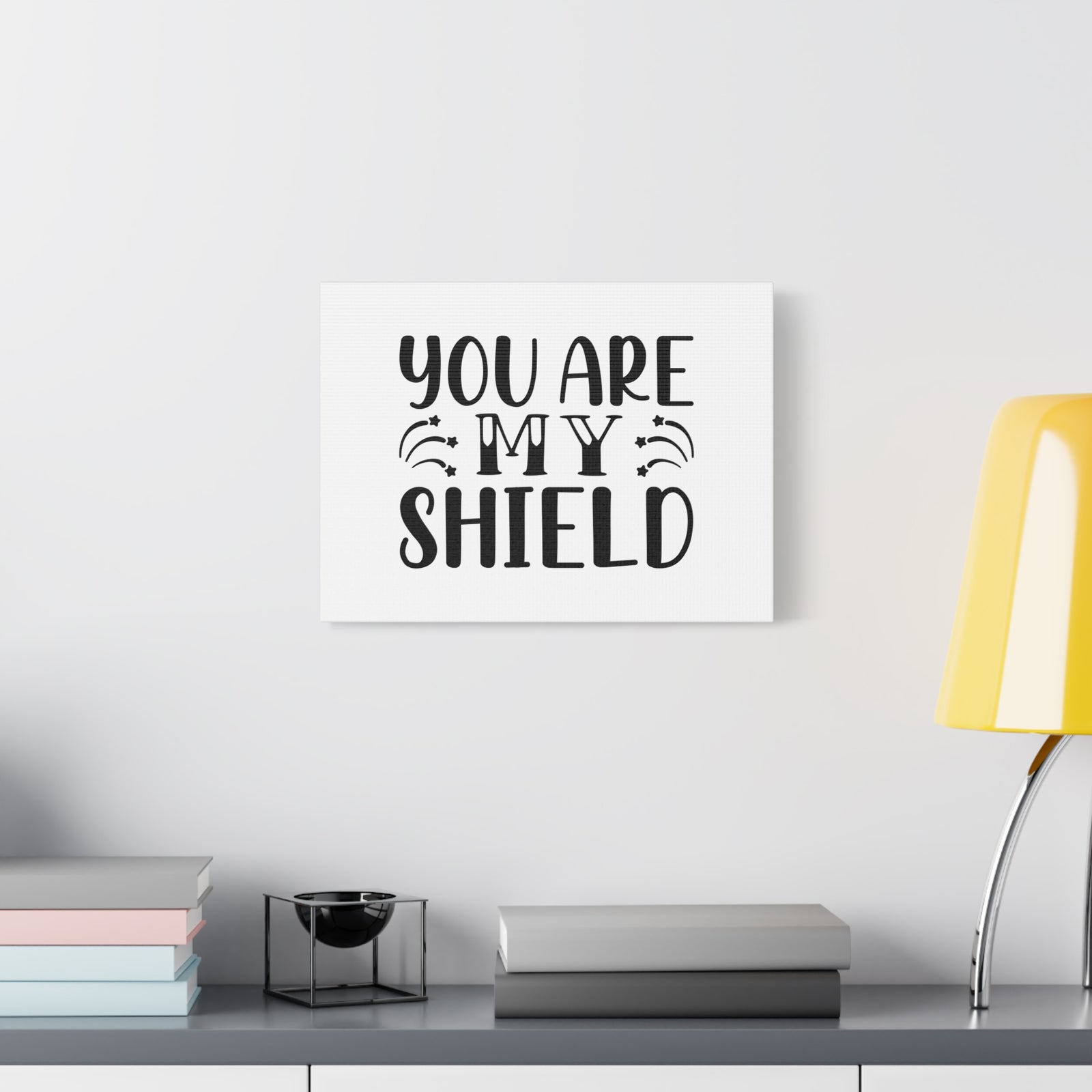 Scripture Canvas You Are My Shield Psalm 28:7 Christian Wall Art Bible Verse Print Ready to Hang-Express Your Love Gifts
