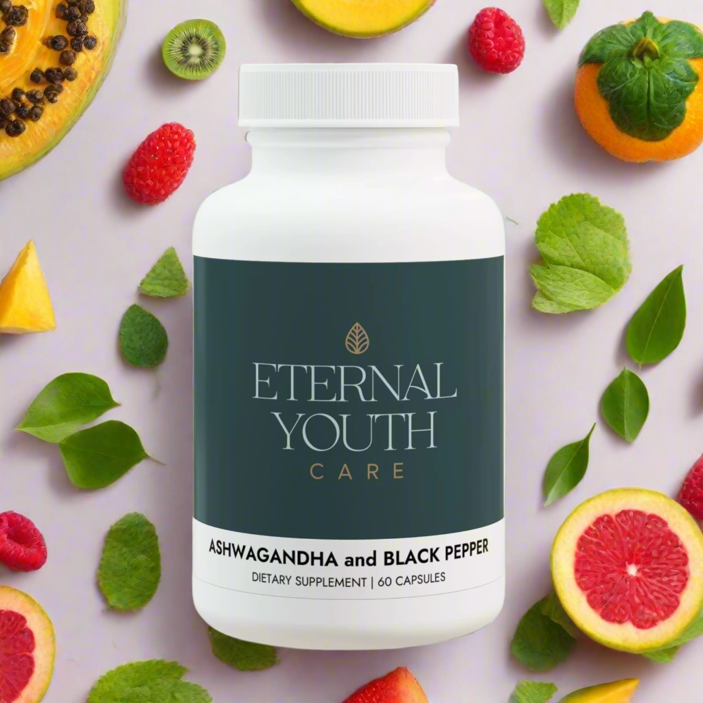 Eternal Youth Ashwagandha with Black Pepper – Stress Relief & Wellness Support | Non-GMO, Vegan (60 Capsules)-Express Your Love Gifts