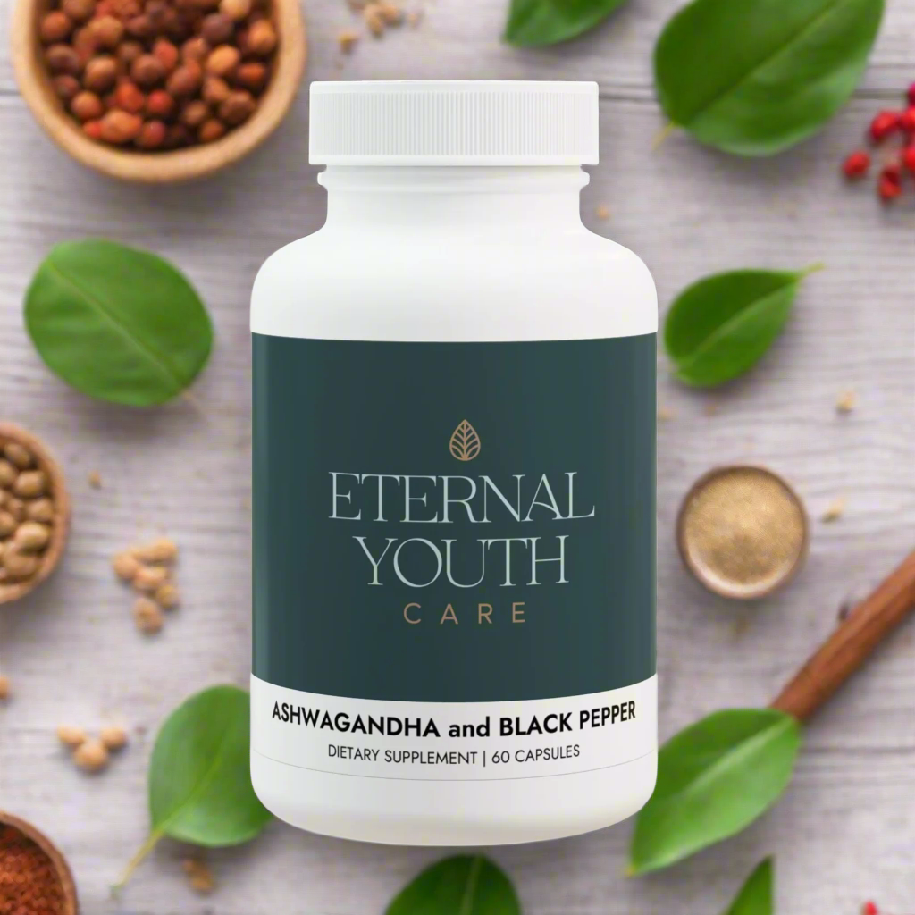 Eternal Youth Ashwagandha with Black Pepper – Stress Relief & Wellness Support | Non-GMO, Vegan (60 Capsules)-Express Your Love Gifts