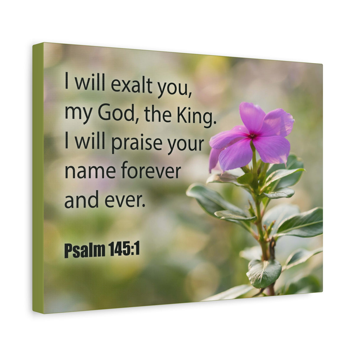 Bible Verse Canvas God The King Psalm 145:1 Christian Home Decor Scripture Art-Express Your Love Gifts
