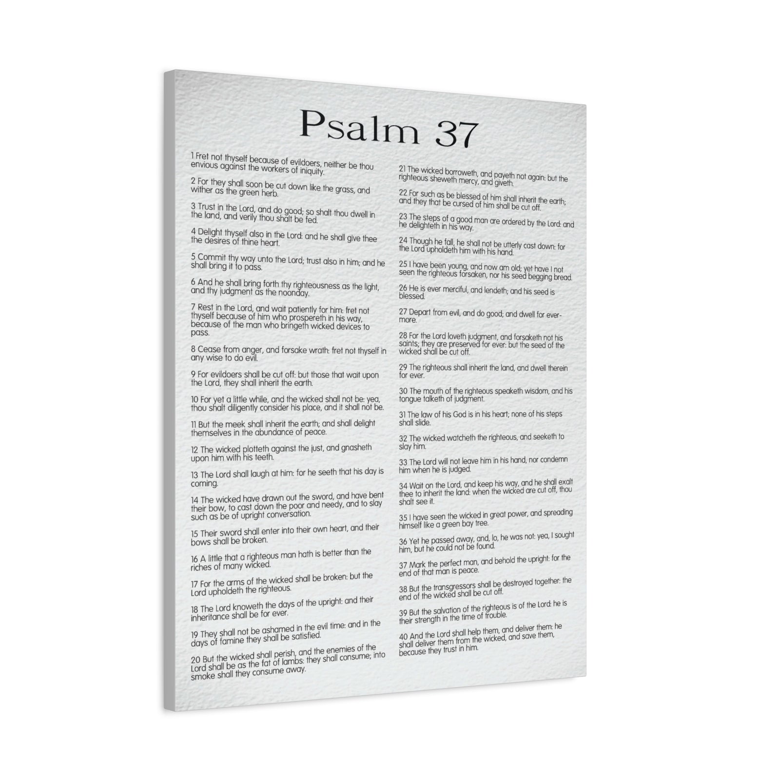 Scripture Canvas Delighting in His Righteousness Psalm 37 Christian Wall Art Bible Verse Print Ready to Hang-Express Your Love Gifts