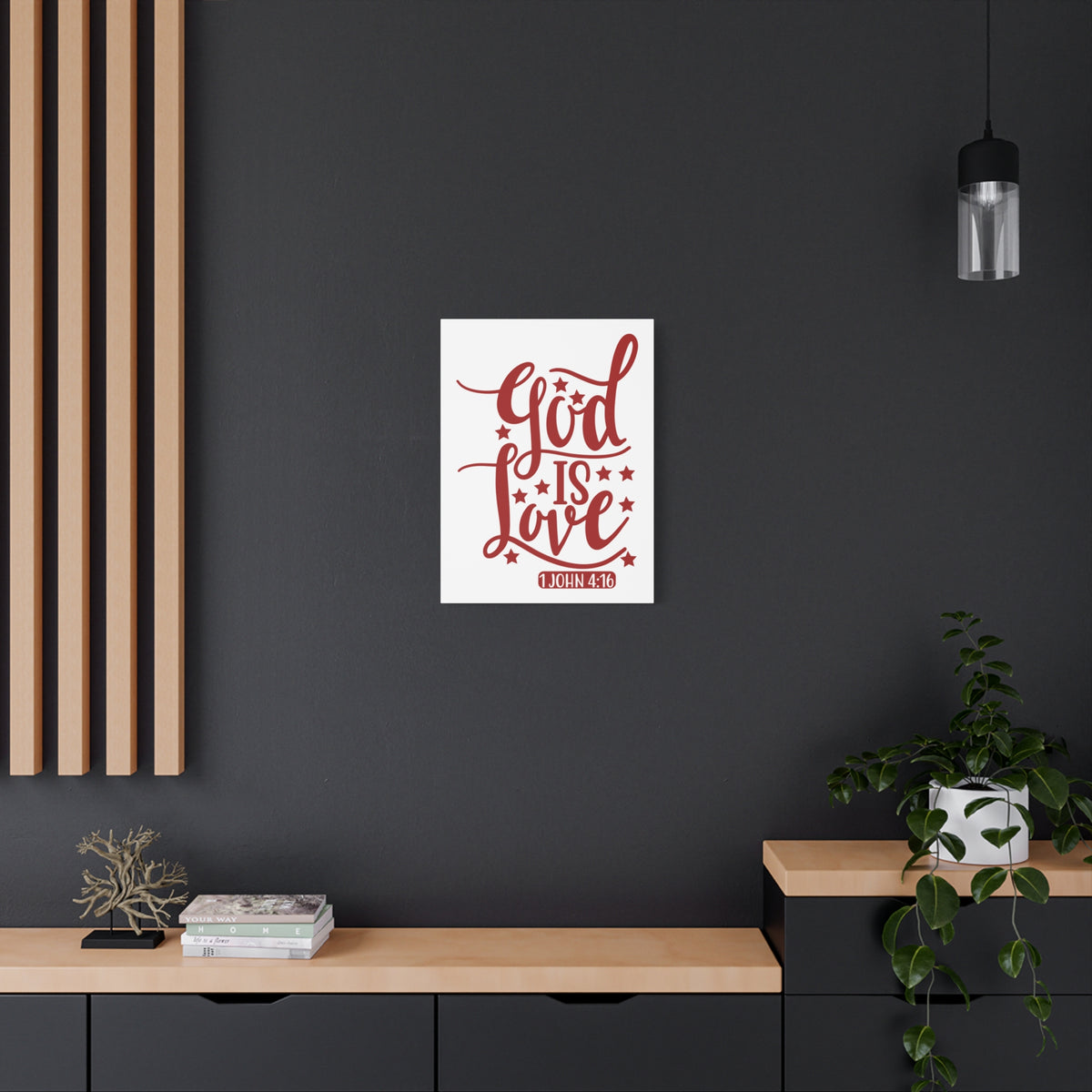 Scripture Canvas 1 John 4:16 God Is Love Christian Wall Art Bible Verse Print Ready to Hang-Express Your Love Gifts