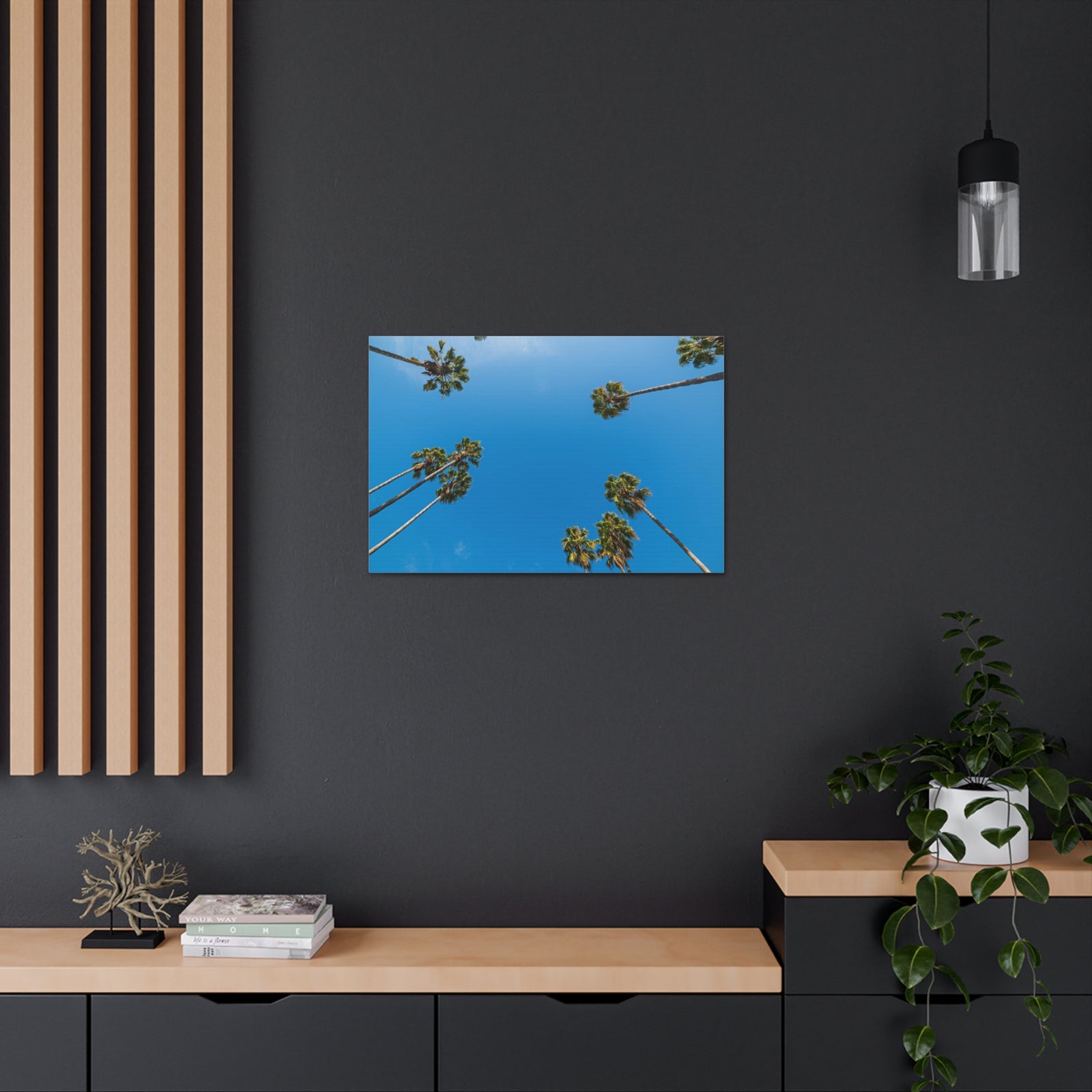 Palm Trees Los Angeles Modern Multicolor Scenic Nature Photography Canvas Home Office Decor Ready to Hang-Express Your Love Gifts