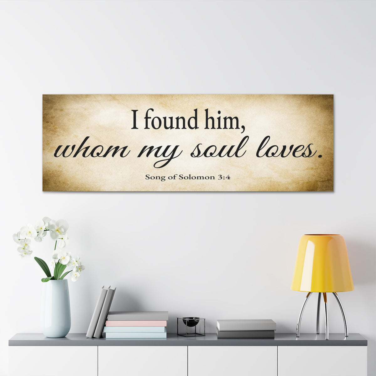 Scripture Walls Song of Solomon 3:4 Gold Bible Verse Canvas Christian Wall Art Ready to Hang Unframed-Express Your Love Gifts