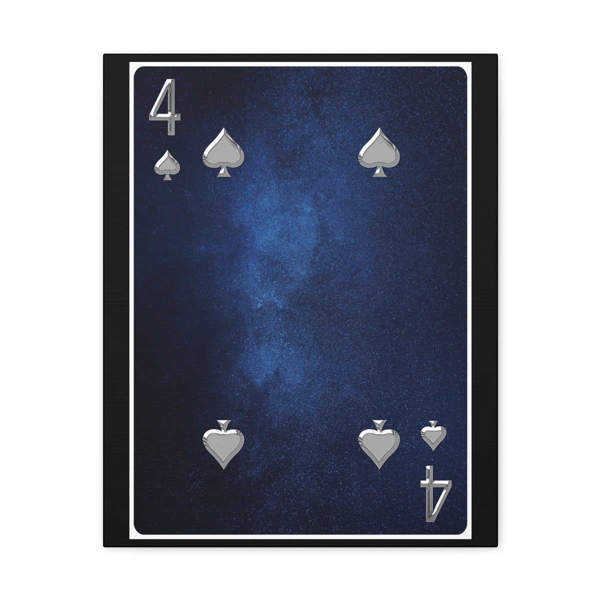 Four Of Spades Space Background Playing Card Canvas Wall Art for Home Decor Ready-to-Hang-Express Your Love Gifts