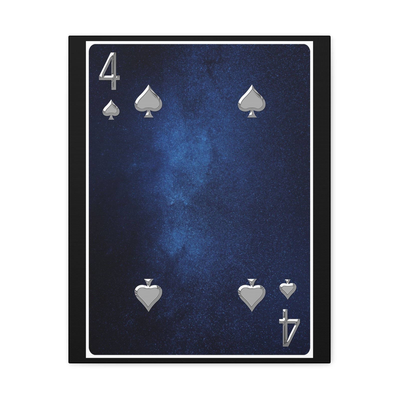 Four Of Spades Space Background Playing Card Canvas Wall Art for Home Decor Ready-to-Hang-Express Your Love Gifts