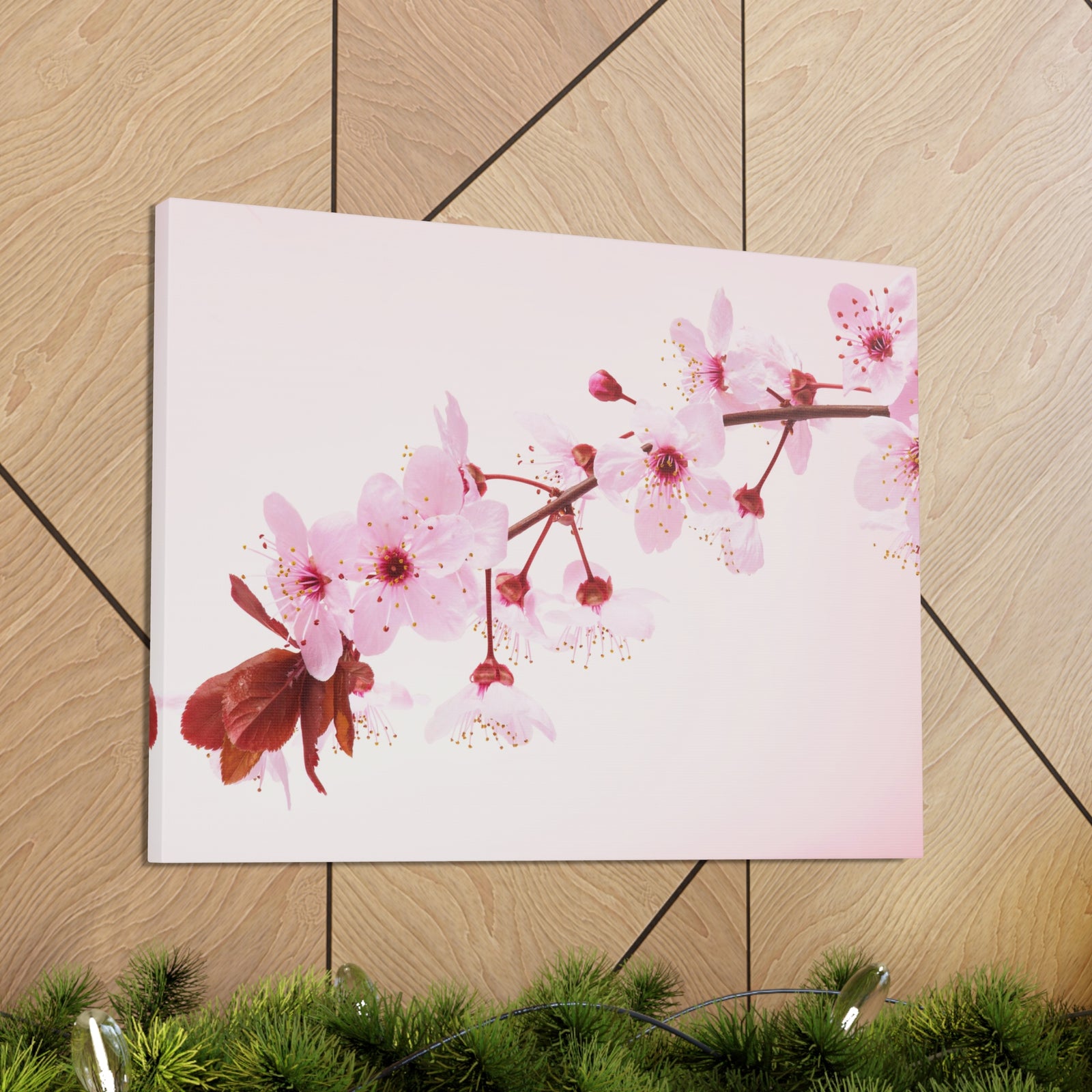 Single Cherry Blossom Forest Floral Nature Photography Canvas Wall Art for Home Decor Ready-to-Hang-Express Your Love Gifts