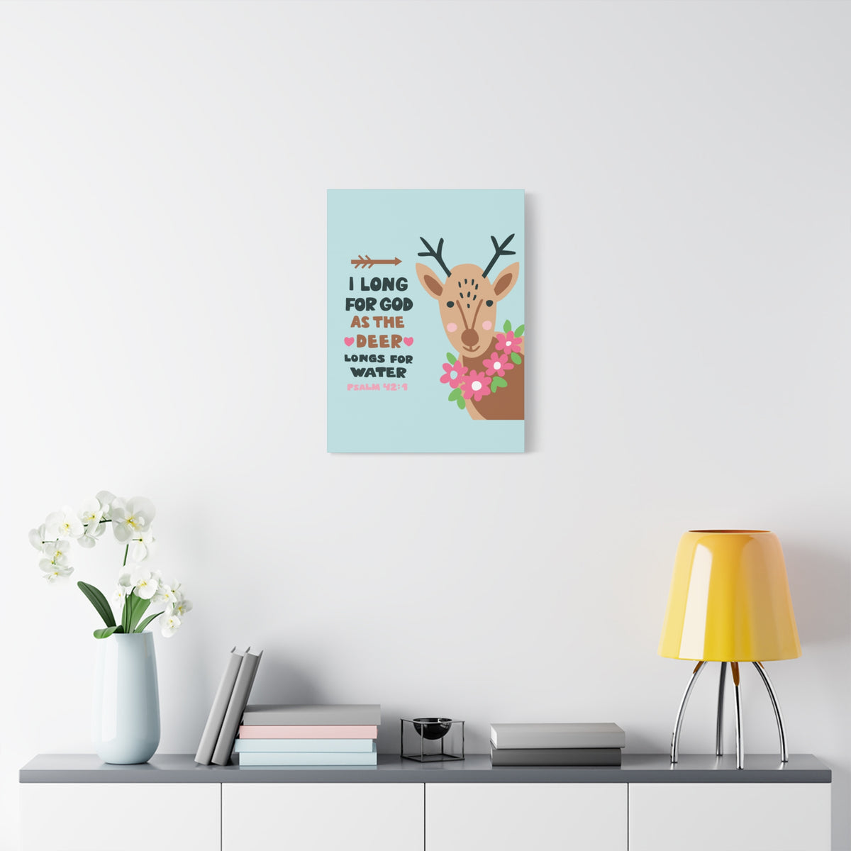 Scripture Canvas I Long For God Psalm 42:1 Christian Wall Art Bible Verse Print Ready To Hang-Express Your Love Gifts