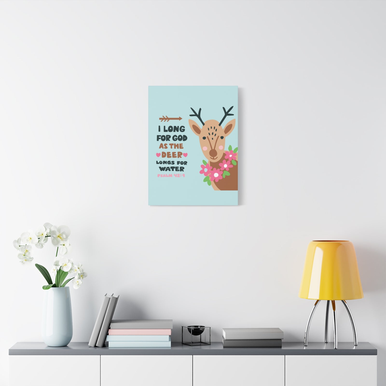 Scripture Canvas I Long For God Psalm 42:1 Christian Wall Art Bible Verse Print Ready To Hang-Express Your Love Gifts