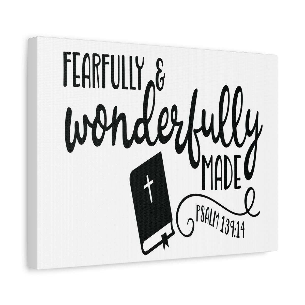 Scripture Canvas Fearfully and Wonderfully Psalm 139:14 Christian Wall Art Bible Verse Print Ready to Hang-Express Your Love Gifts