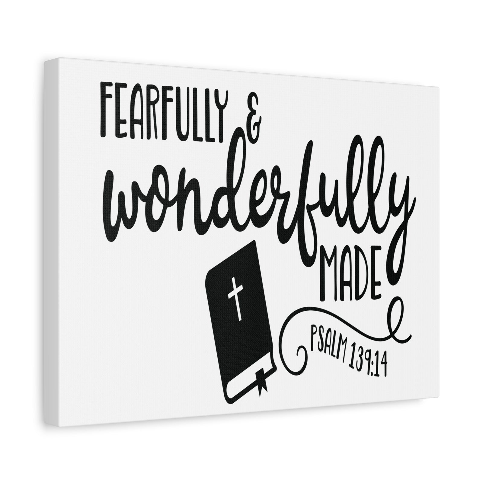 Scripture Canvas Fearfully and Wonderfully Psalm 139:14 Christian Wall Art Bible Verse Print Ready to Hang-Express Your Love Gifts