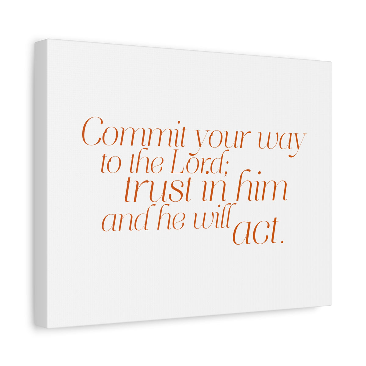 Scripture Walls Your Way to The Lord Orange Psalm 37:5 Bible Verse Canvas Christian Wall Art Ready to Hang-Express Your Love Gifts