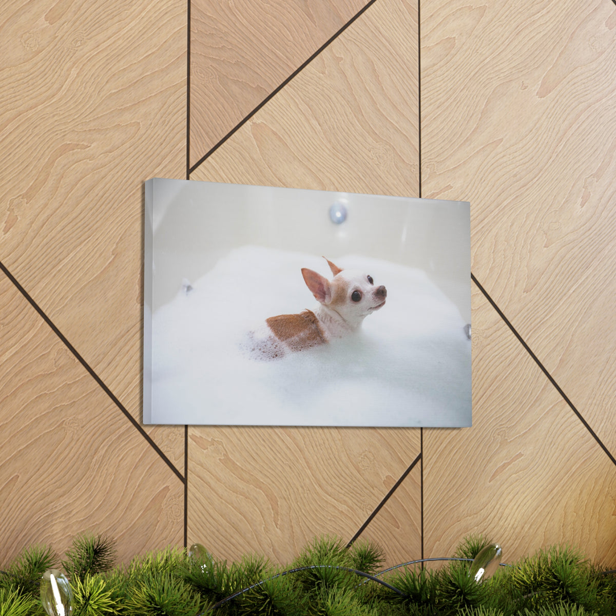 Cute Chihuahua Bathee Canvas Wall Art for Home Decor Ready-to-Hang-Express Your Love Gifts