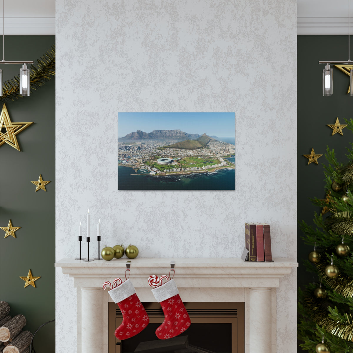 Cape Town Daytime Skyline Canvas Artwork High-Quality Breathtaking Stunning Cityscape for Home Decor Ready to Hang-Express Your Love Gifts