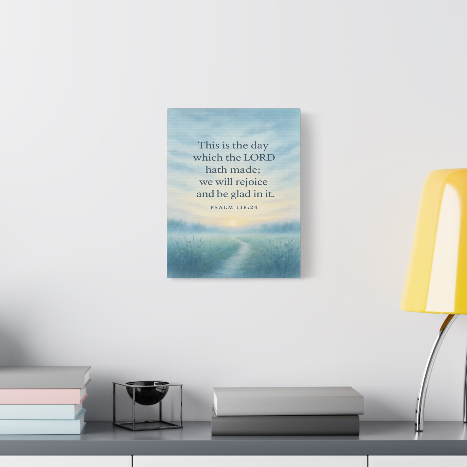 Bible Verse Canvas Psalm 118:24 Christian Home Décor Wall Art Scripture Ready to Hang Faith Print-Express Your Love Gifts