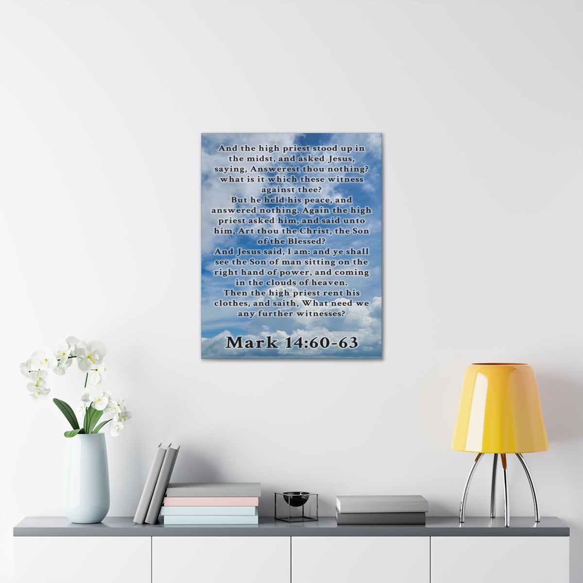 Scripture Walls Mark 14:60-63 KJV Bible Verse Canvas Christian Wall Art Ready to Hang Unframed-Express Your Love Gifts