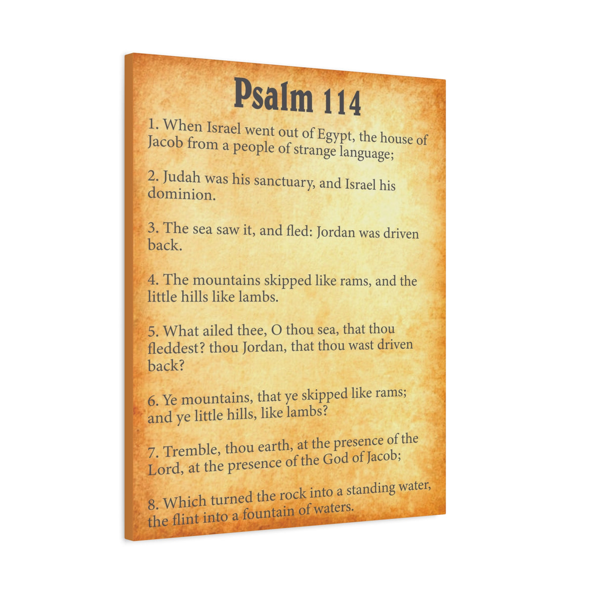 Scripture Walls Psalm 114 Gold Bible Chapter Canvas Christian Wall Art Ready to Hang-Express Your Love Gifts