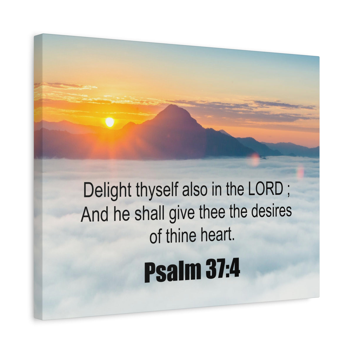 Scripture Canvas Delight Thyself Psalm 37:4 Christian Wall Art Bible Verse Print Ready to Hang-Express Your Love Gifts
