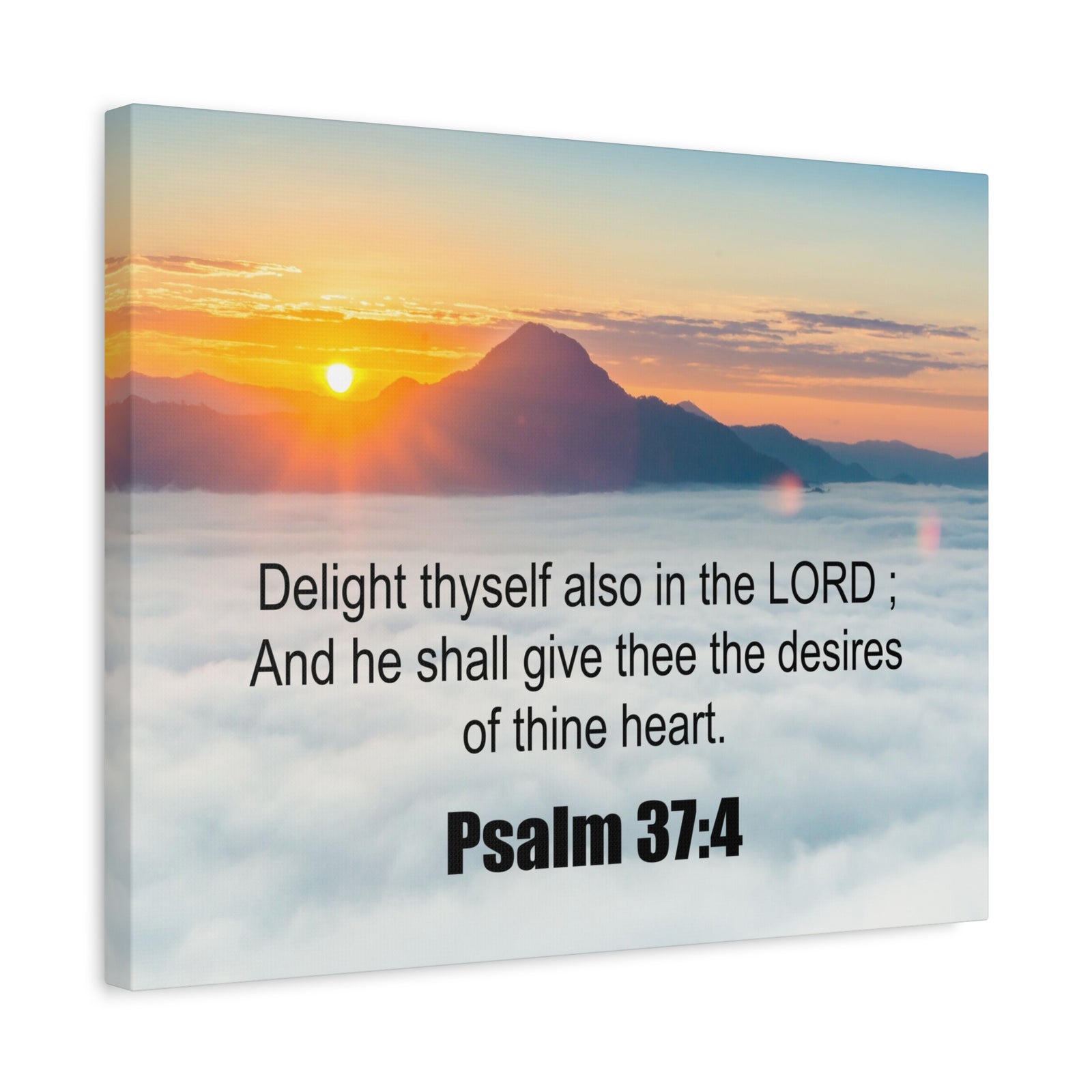 Scripture Canvas Delight Thyself Psalm 37:4 Christian Wall Art Bible Verse Print Ready to Hang-Express Your Love Gifts