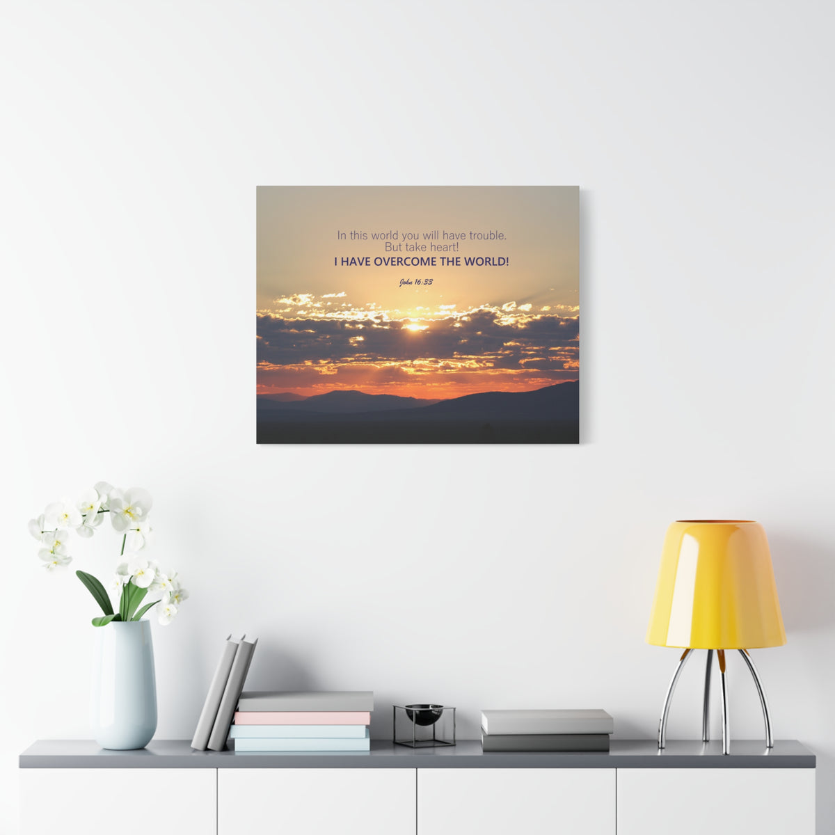 Scripture Walls Overcome The World John 16:33 Bible Verse Canvas Christian Wall Art Ready to Hang-Express Your Love Gifts