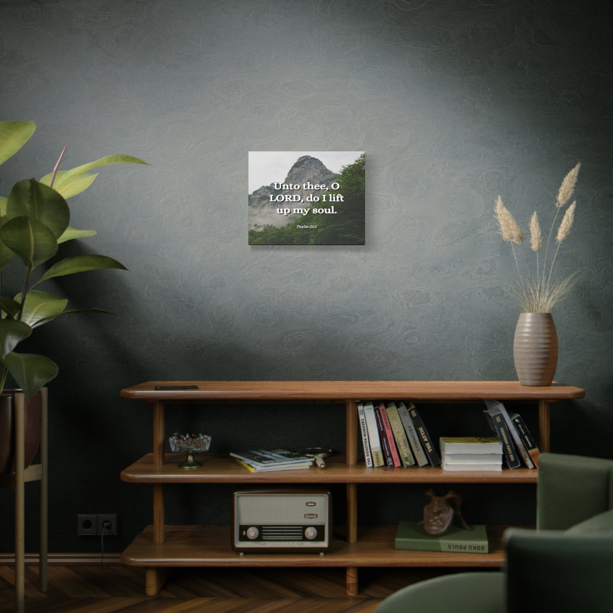 Scripture Canvas Lift Up Psalm 25:1 Christian Wall Art Bible Verse Print Ready to Hang-Express Your Love Gifts