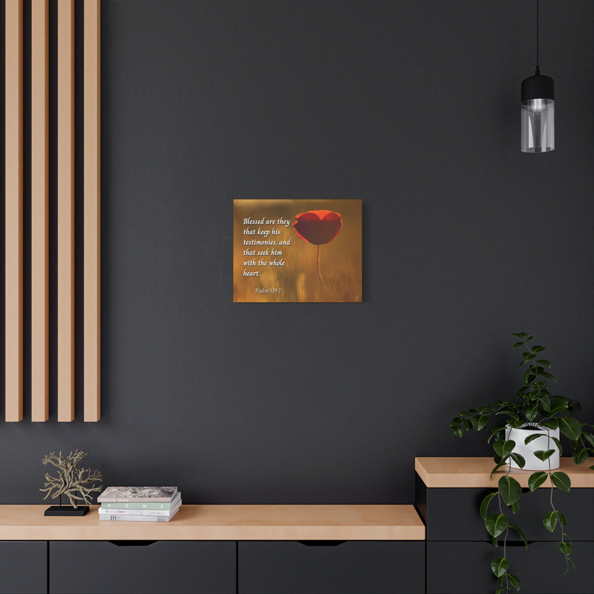 Scripture Canvas Seek God Psalm 119:2 Christian Wall Art Bible Verse Print Ready to Hang-Express Your Love Gifts