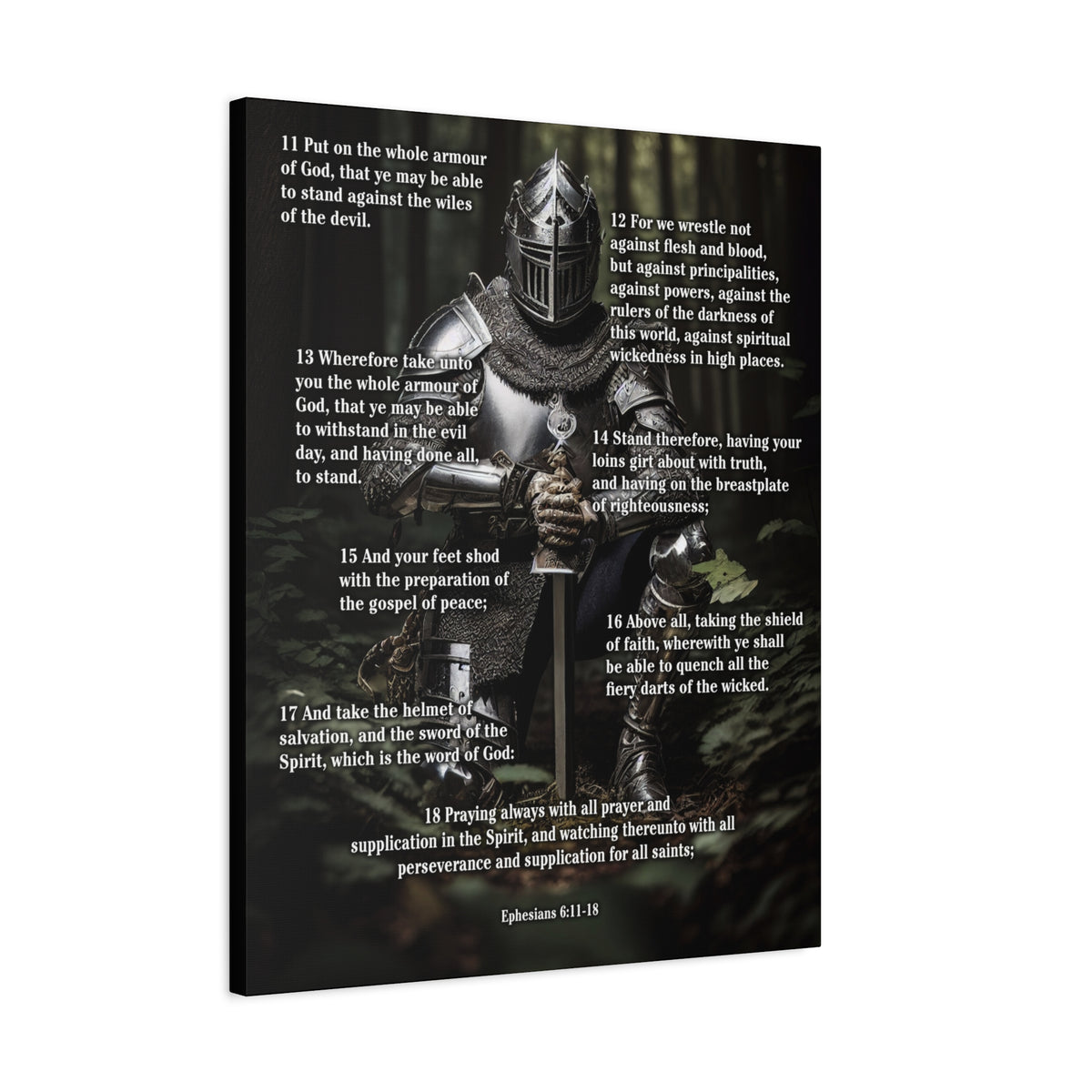Scripture Walls Armor Of God Ephesians 6:11-18 Soldier Kneels Christian Wall Art Print Ready to Hang Unframed-Express Your Love Gifts