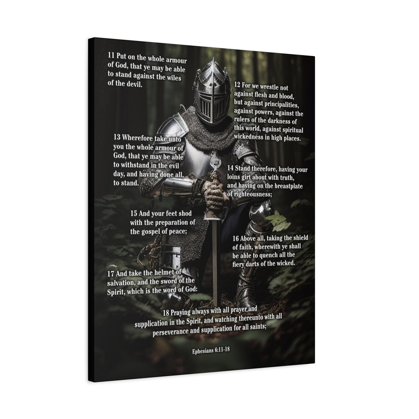 Scripture Walls Armor Of God Ephesians 6:11-18 Soldier Kneels Christian Wall Art Print Ready to Hang Unframed-Express Your Love Gifts