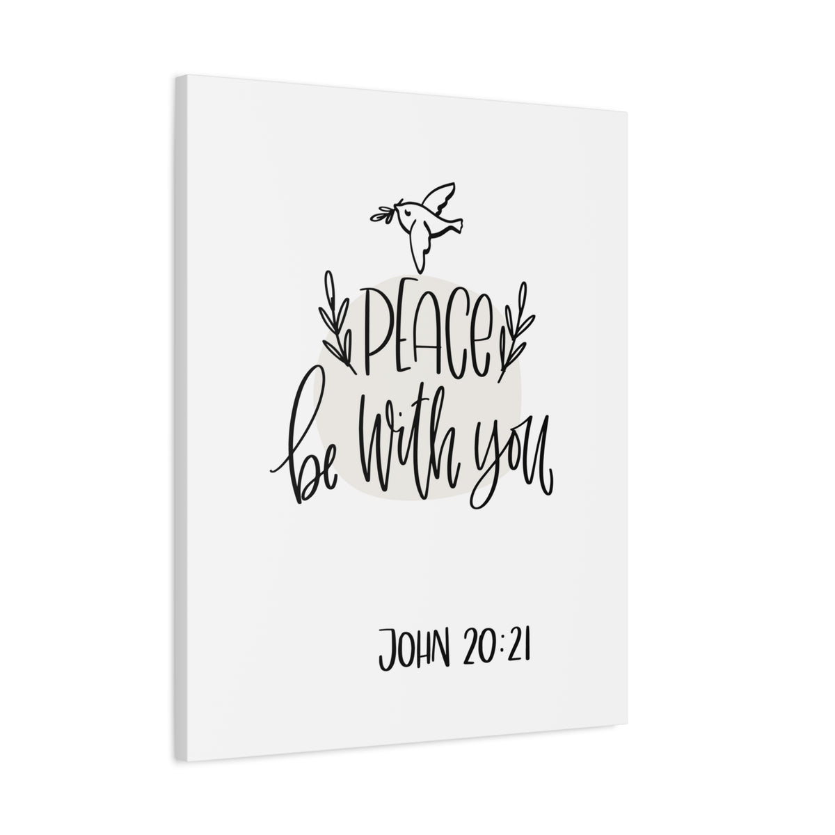 Scripture Canvas Peace Be With You John 20:21 Christian Wall Art Bible Verse Print Ready To Hang-Express Your Love Gifts