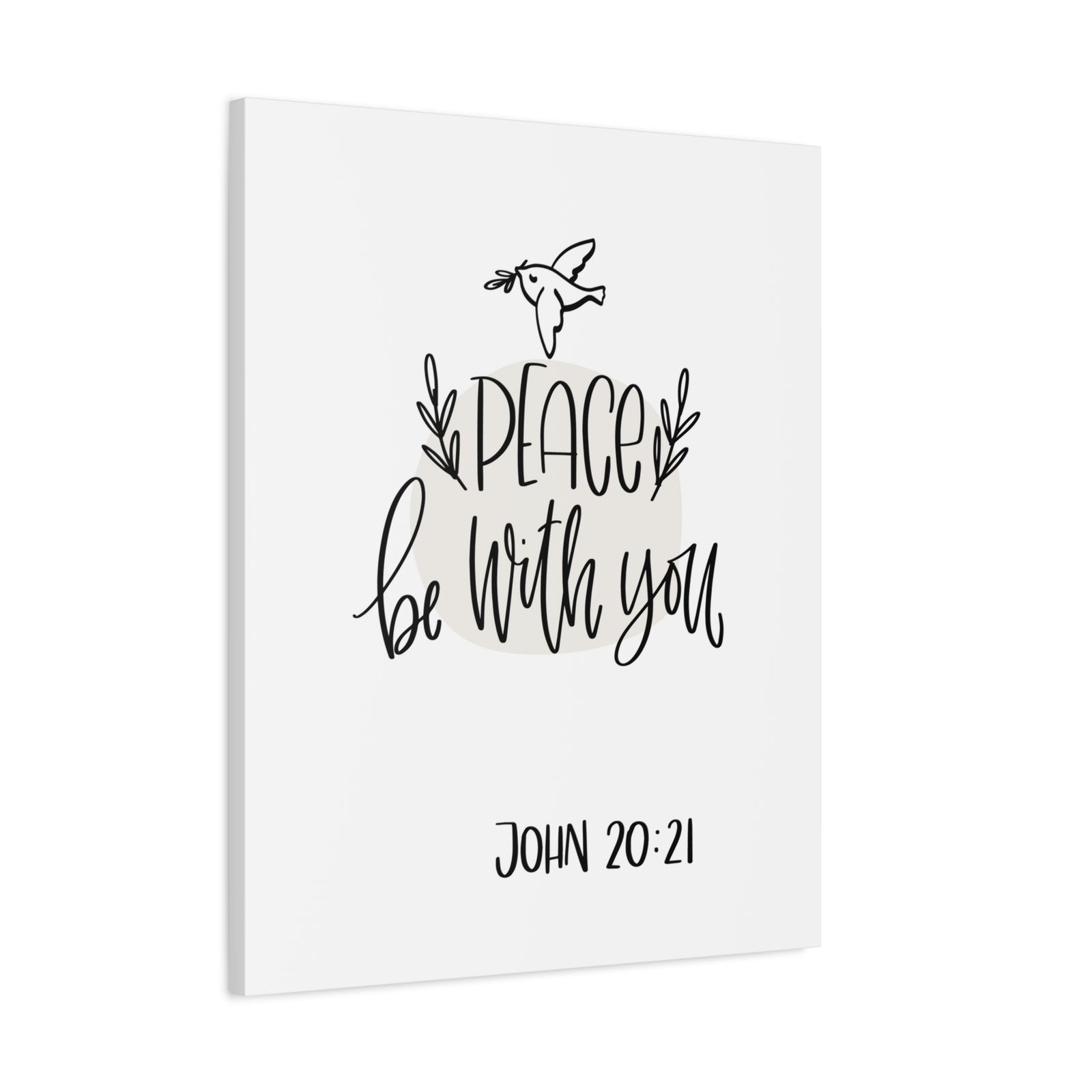 Scripture Canvas Peace Be With You John 20:21 Christian Wall Art Bible Verse Print Ready To Hang-Express Your Love Gifts