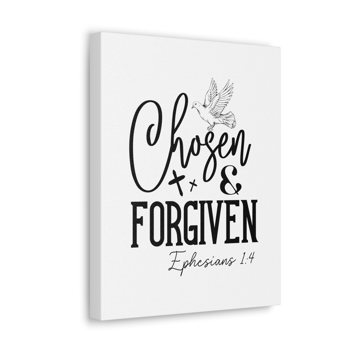Scripture Walls Ephesians 1:4 Chosen & Forgiven Bible Verse Canvas Christian Wall Art Ready to Hang Unframed-Express Your Love Gifts
