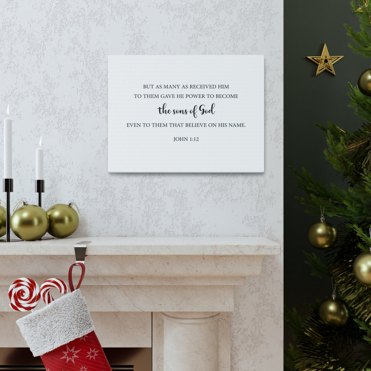 Scripture Walls The Sons Of God John 1:12 Bible Verse Canvas Christian Wall Art Ready To Hang-Express Your Love Gifts