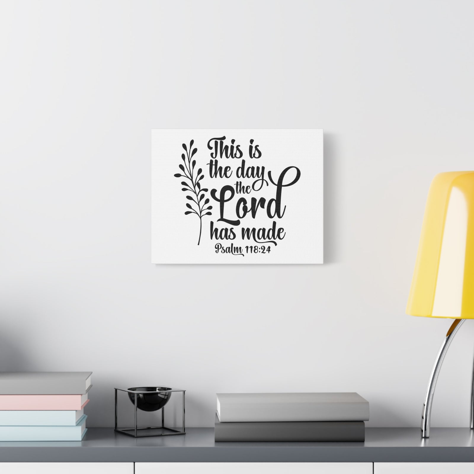 Scripture Canvas The Day The Lord Has Made Psalm 118:24 Christian Wall Art Bible Verse Print Ready to Hang-Express Your Love Gifts