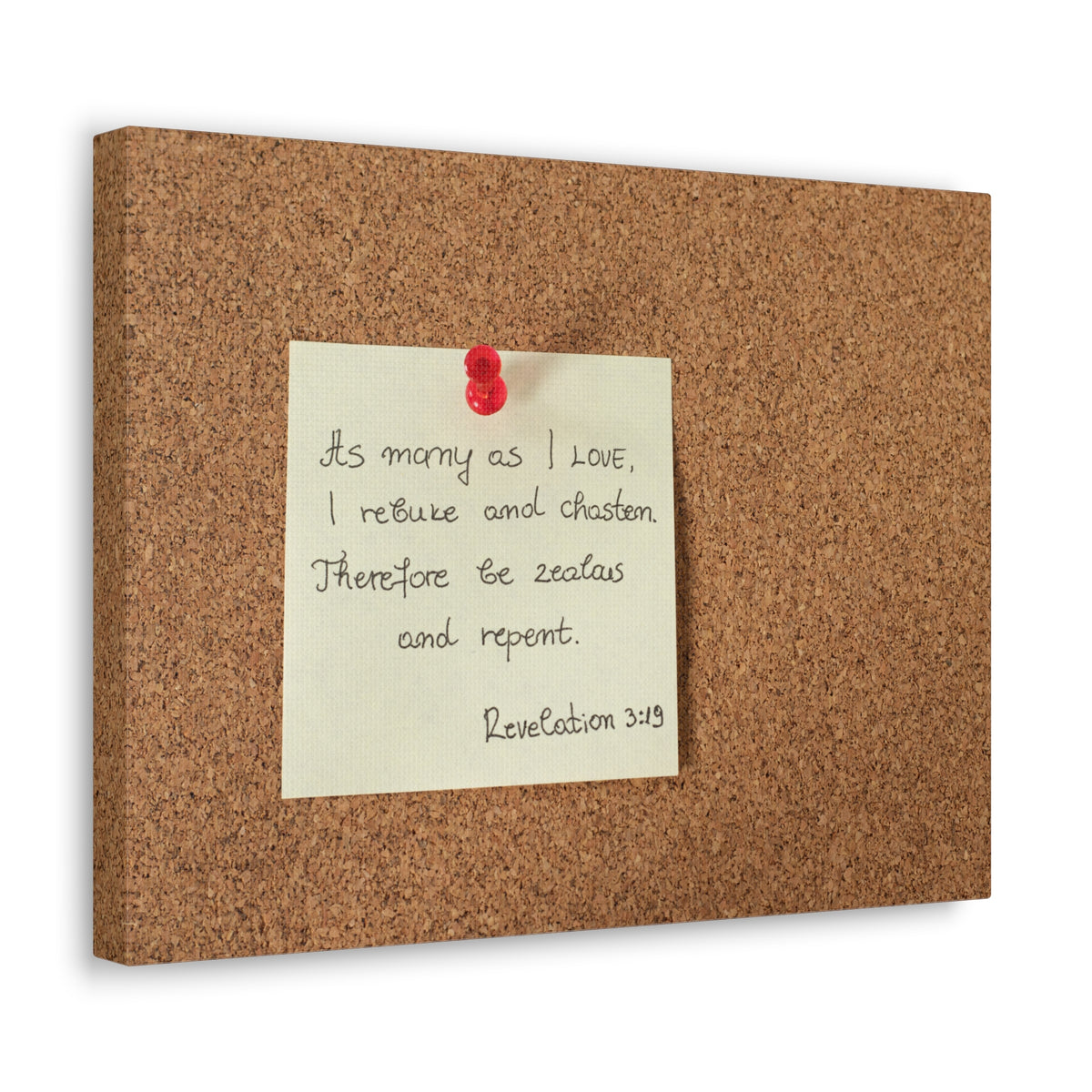 Scripture Walls Be Zealous And Repent Revelation 3:19 Bible Verse Canvas Christian Wall Art Ready to Hang-Express Your Love Gifts