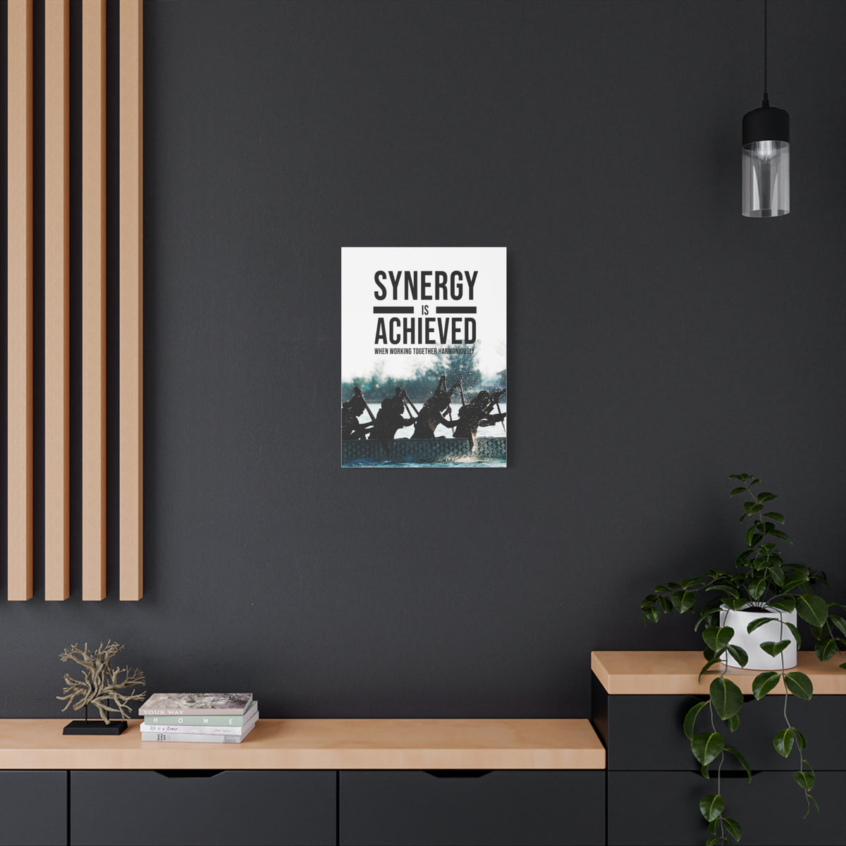 Synergy is Achieved Motivational Printed On Ready To Hang Stretched Canvas Wall Art-Express Your Love Gifts
