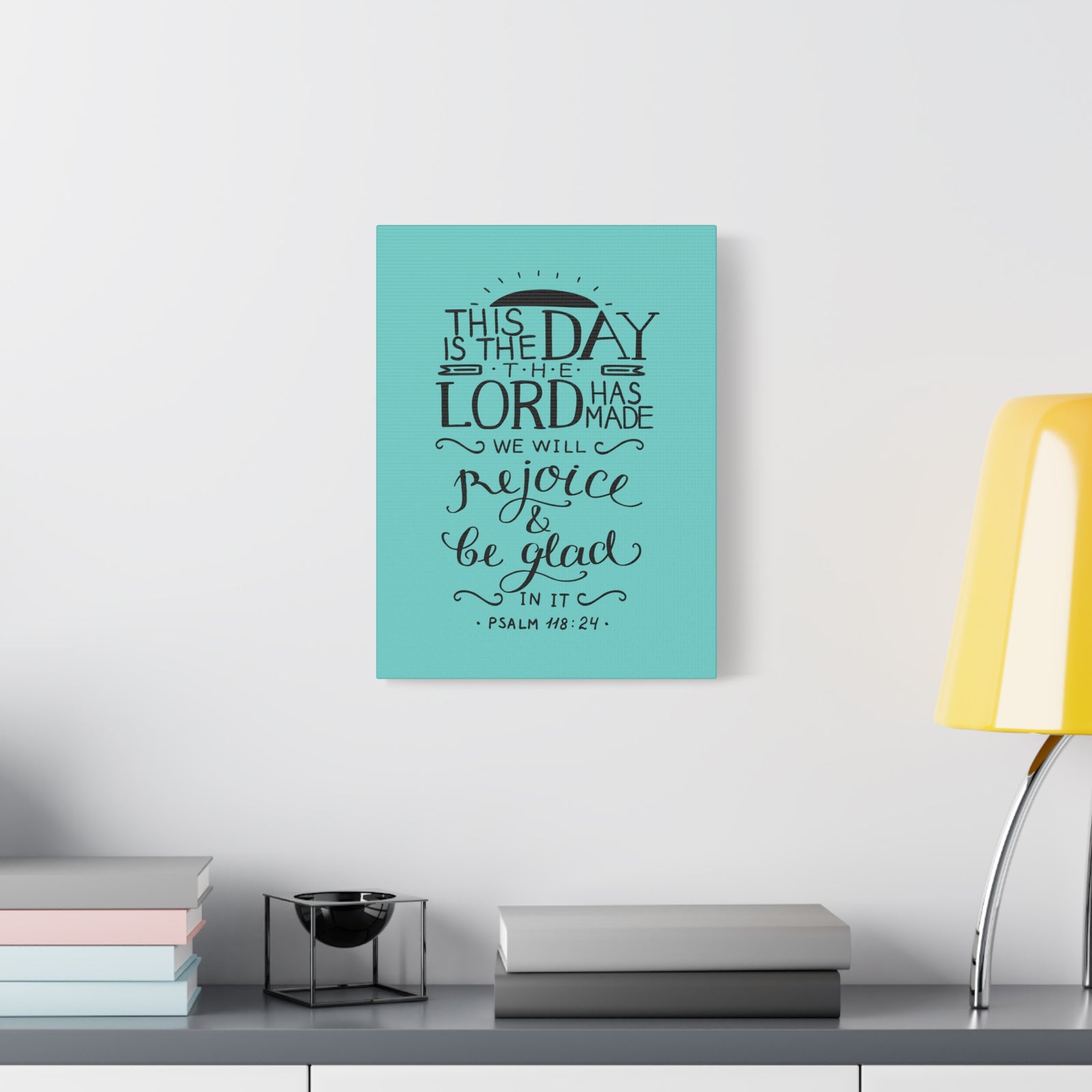 Scripture Canvas The Lord Has Made Psalm 118:24 Christian Wall Art Bible Verse Print Ready to Hang-Express Your Love Gifts