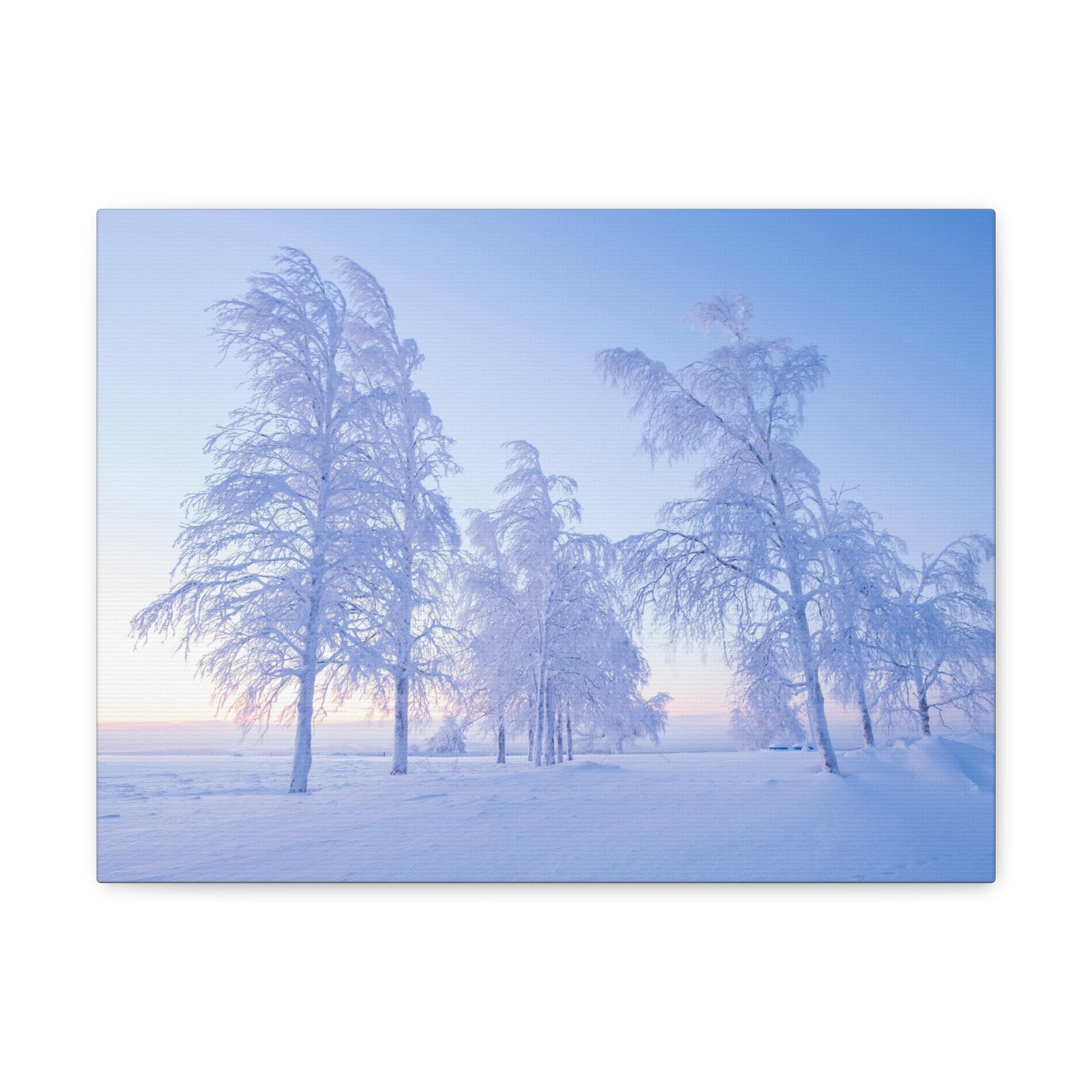 Frosty Trees At Dawn Beautiful Winter Canvas Wall Art for Home Decor Ready-to-Hang-Express Your Love Gifts