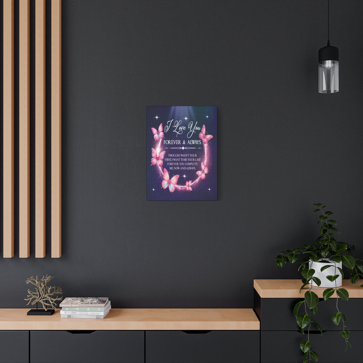 To My Wife Forever & Always Butterfly Canvas Wall Art – Romantic Gift for Eternal Love-Express Your Love Gifts