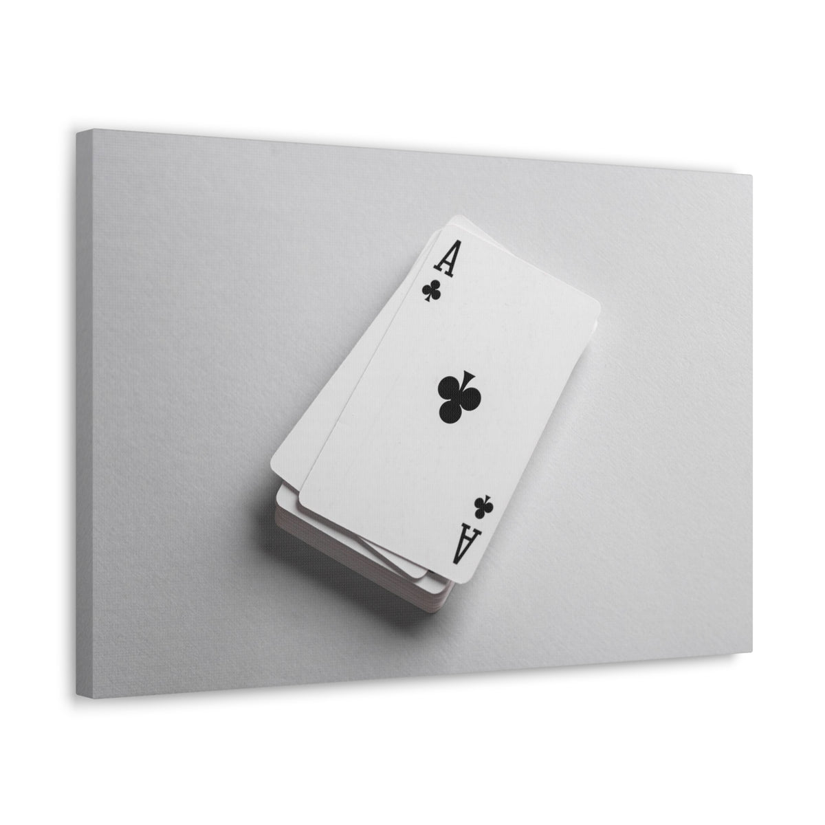 Ace of Clubs On A Playing Card Stack Playing Card Canvas Wall Art for Home Decor Ready-to-Hang-Express Your Love Gifts