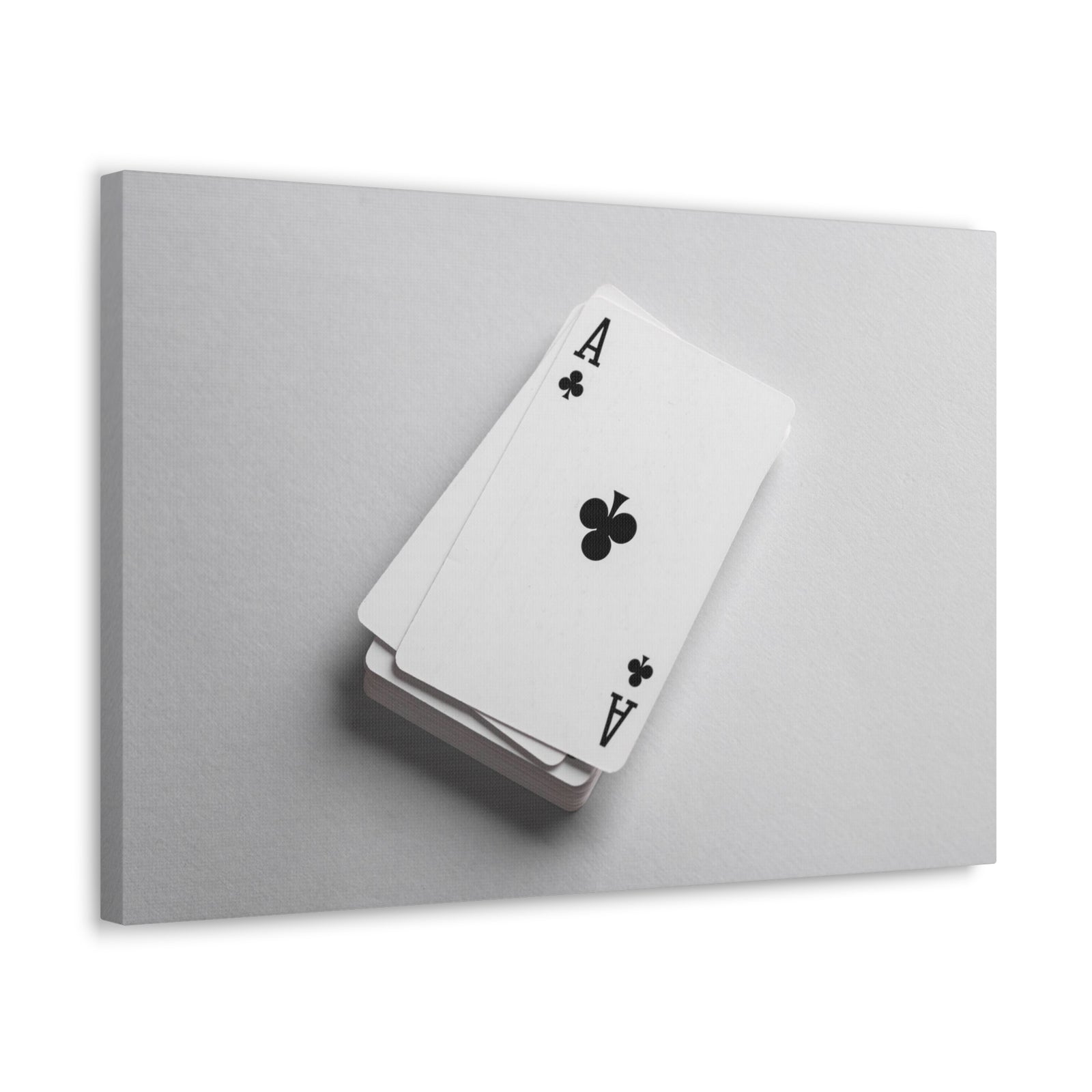 Ace of Clubs On A Playing Card Stack Playing Card Canvas Wall Art for Home Decor Ready-to-Hang-Express Your Love Gifts
