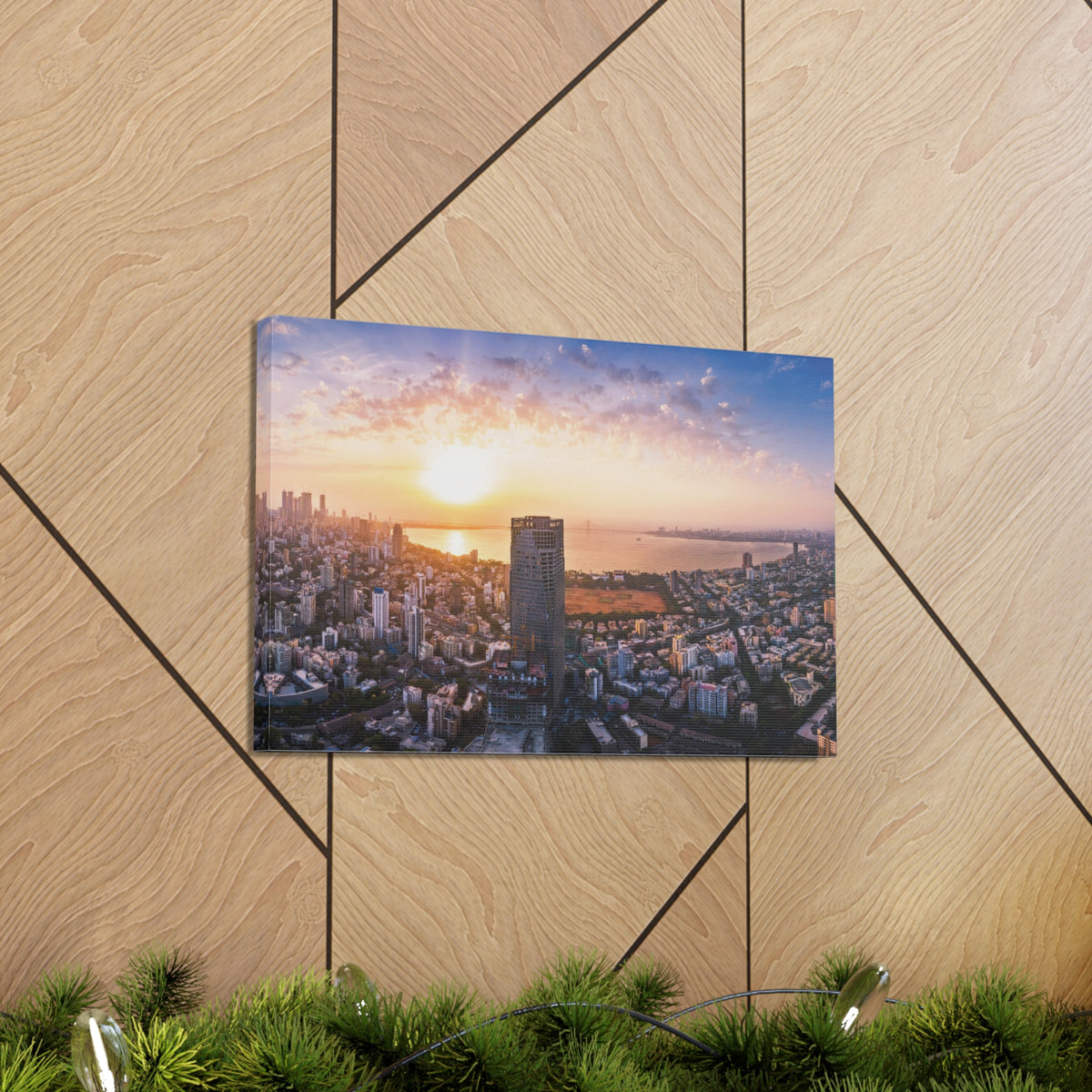 Mumbai Daytime Skyline Canvas Artwork High-Quality Breathtaking Stunning Cityscape for Home Decor Ready to Hang-Express Your Love Gifts