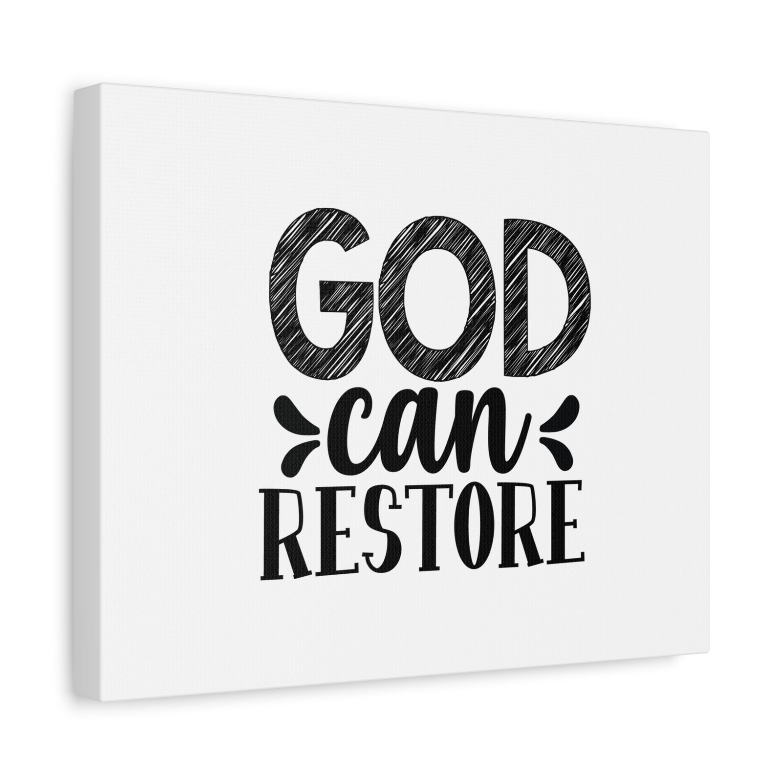 Scripture Canvas God Can Restore Psalm 23:3 Christian Wall Art Bible Verse Print Ready to Hang-Express Your Love Gifts