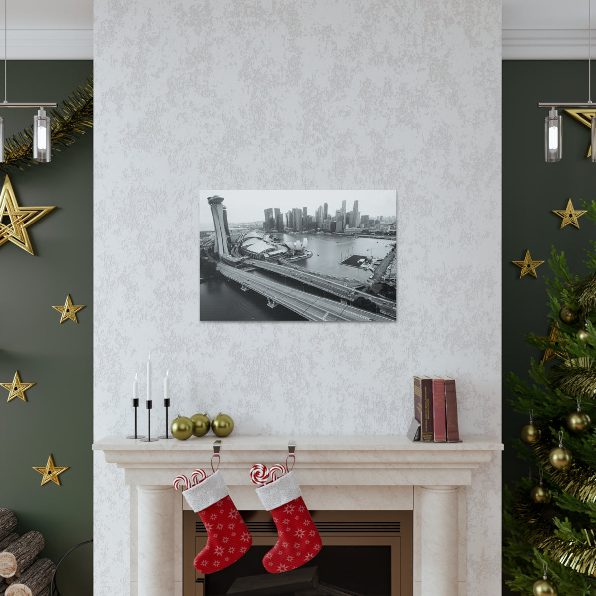 Singapore Skyline Canvas Artwork High-Quality Breathtaking Stunning Cityscape for Home Decor Ready to Hang-Express Your Love Gifts