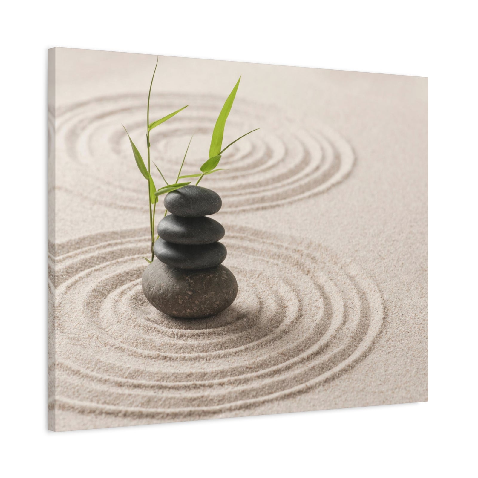 Zen Stones Sand Forest Floral Nature Photography Canvas Wall Art for Home Decor Ready-to-Hang-Express Your Love Gifts