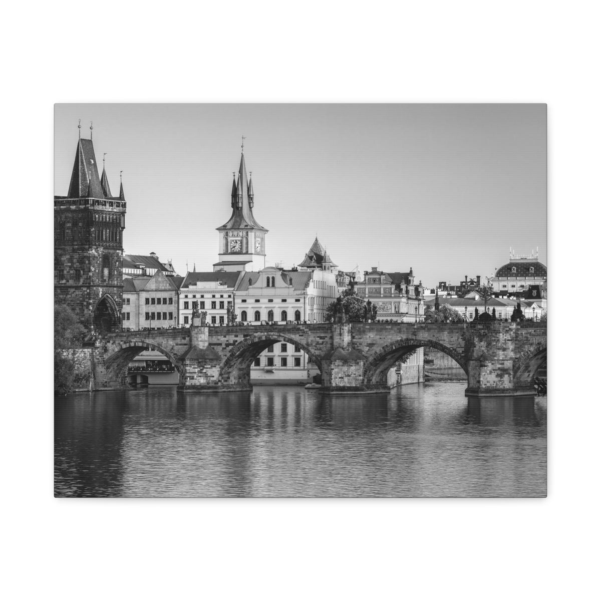 Prague Black And White Skyline Canvas Artwork High-Quality Breathtaking Stunning Cityscape for Home Decor Ready to Hang-Express Your Love Gifts